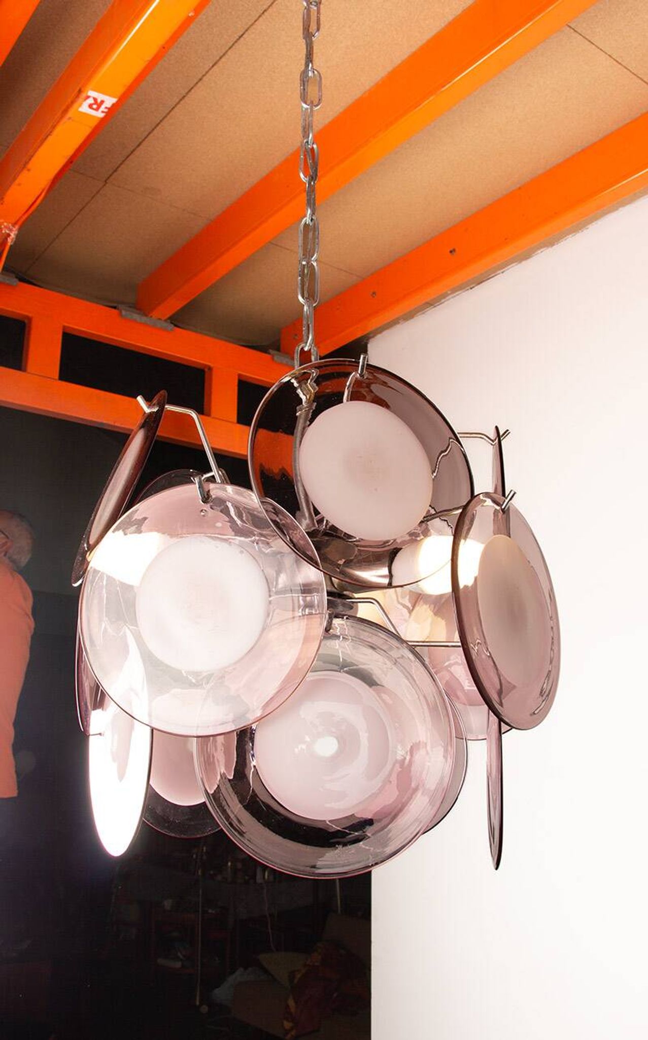 "Space Age" chandelier in Murano glass by Gino Vistosi 1970.