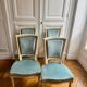 4 louis xvi chairs in blue velvet and lacquered wood