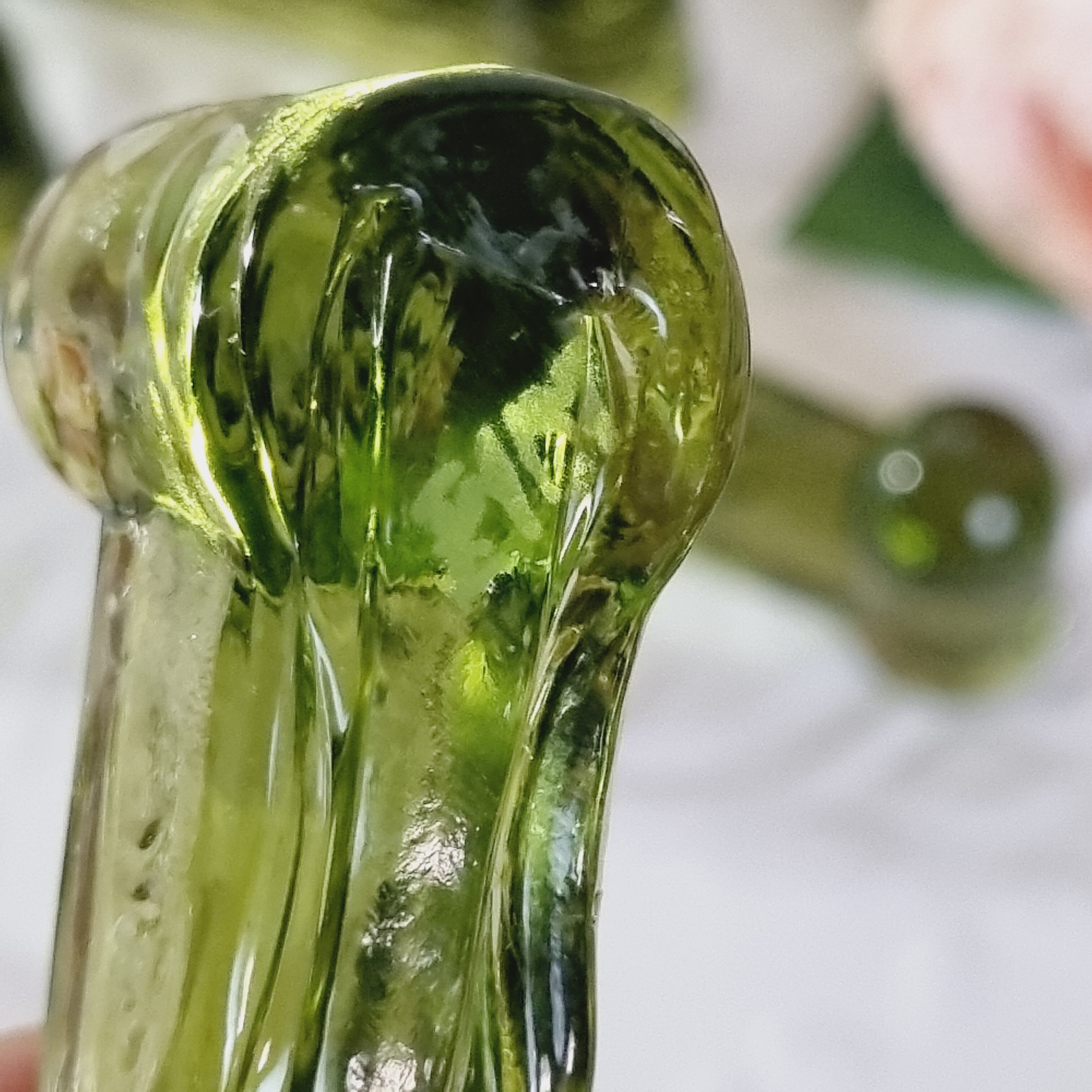 8 knife doors in green glass from BIOT