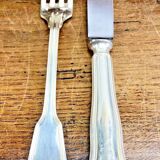 6 Ercuis Filet Chinon table forks in silver metal