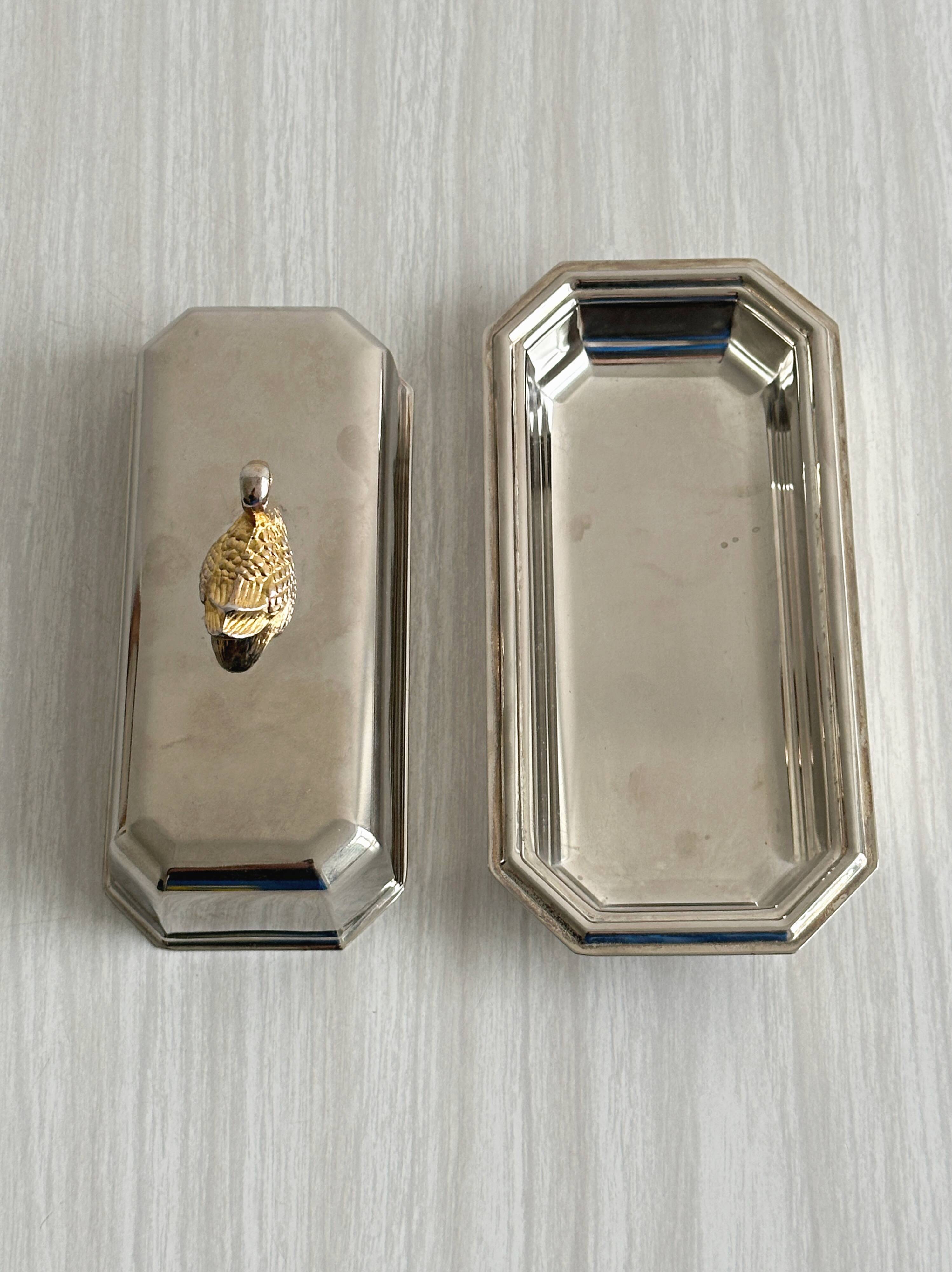 Vintage silver-plated metal butter dish