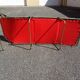 Folding chaise longue cous camp bed with flowers vintage brand Castel Joyeux