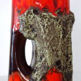 Large vintage Fat lava and enamel vase, H40cm