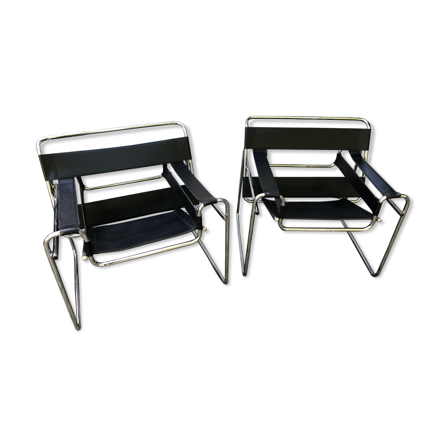 Pair of Wassily armchairs by Marcel Breuer