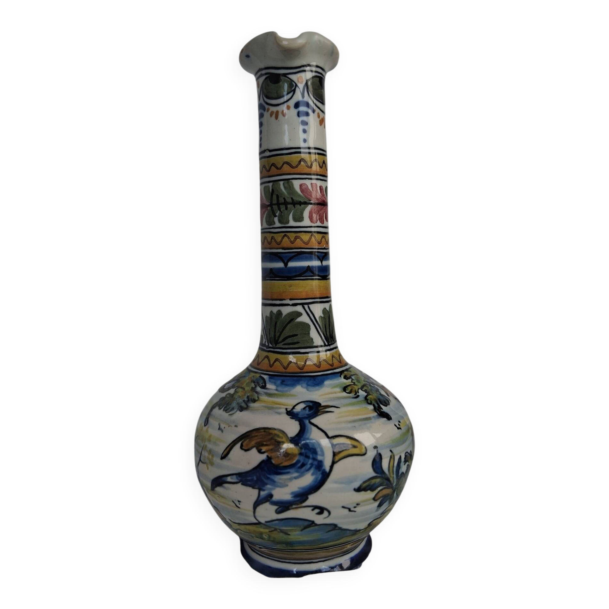 Vintage bottle vases in Talavera de la Reina earthenware.