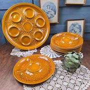 Artichoke service Salins France – 8 plates and serving dish barboti