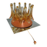 Solken Leuchten wall lamp, amber Murano glass, 1970s