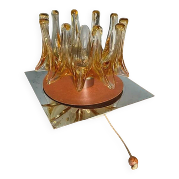 Solken Leuchten wall lamp, amber Murano glass, 1970s
