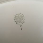 Oval Ceramics Plate Villeroy Boch Green Edge Mint and Gold