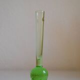Sweden Sweden 1960 60's small soliflore vase green glass bullicante