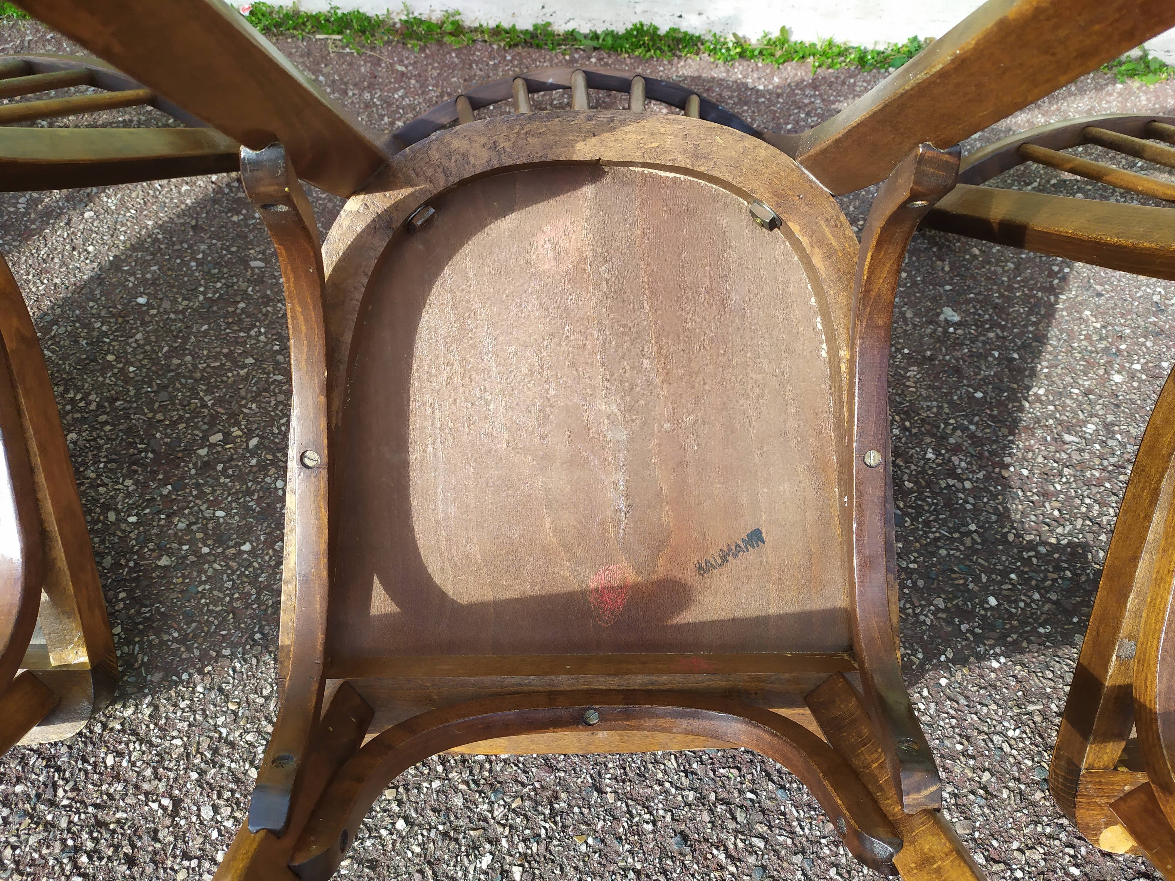 Lot de 4 chaises de bistrot bois Baumann