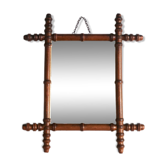 Miroir mural, cadre en bois tourné, années 30