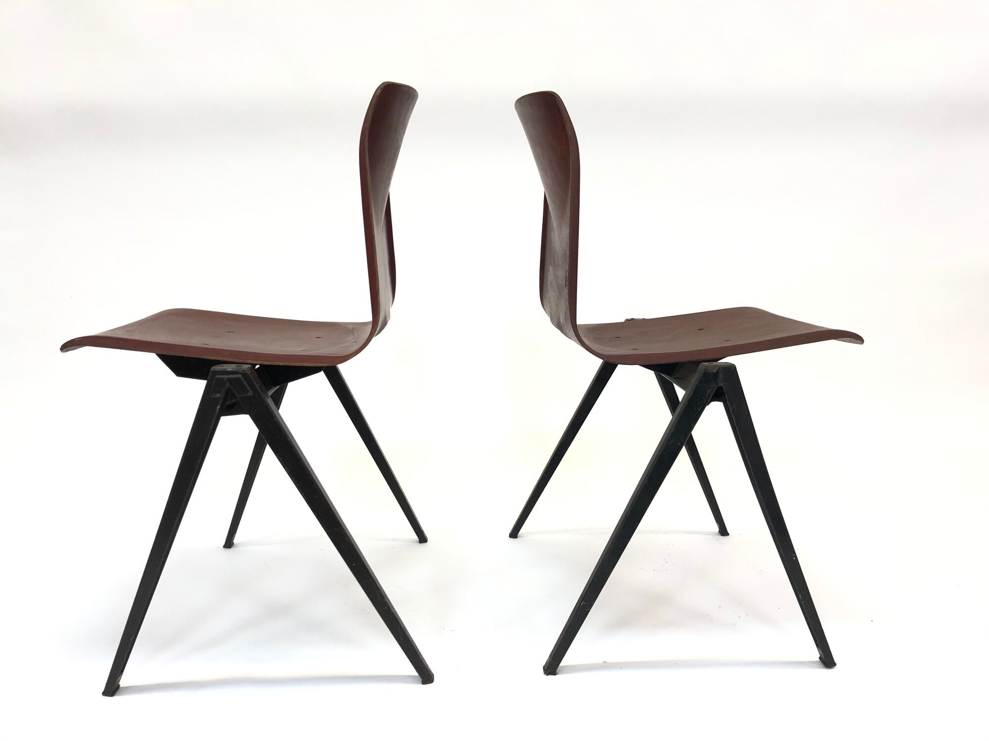 Vintage set of four Galvanitas S22 school chairs in the Netherlands