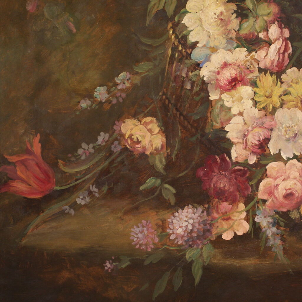 Still life with flowers from the 20th century