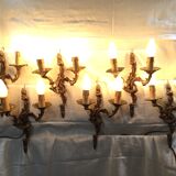 Pair of bronze sconces louis XV style