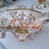 Large vintage French porcelain soup tureen from Moustiers Martres Tolosa