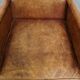 Fauteuil Art Déco en cuir de mouton