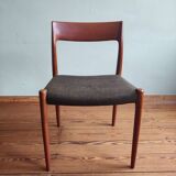 Niels Otto Møller No. 77, 6 chaises, teck et textile