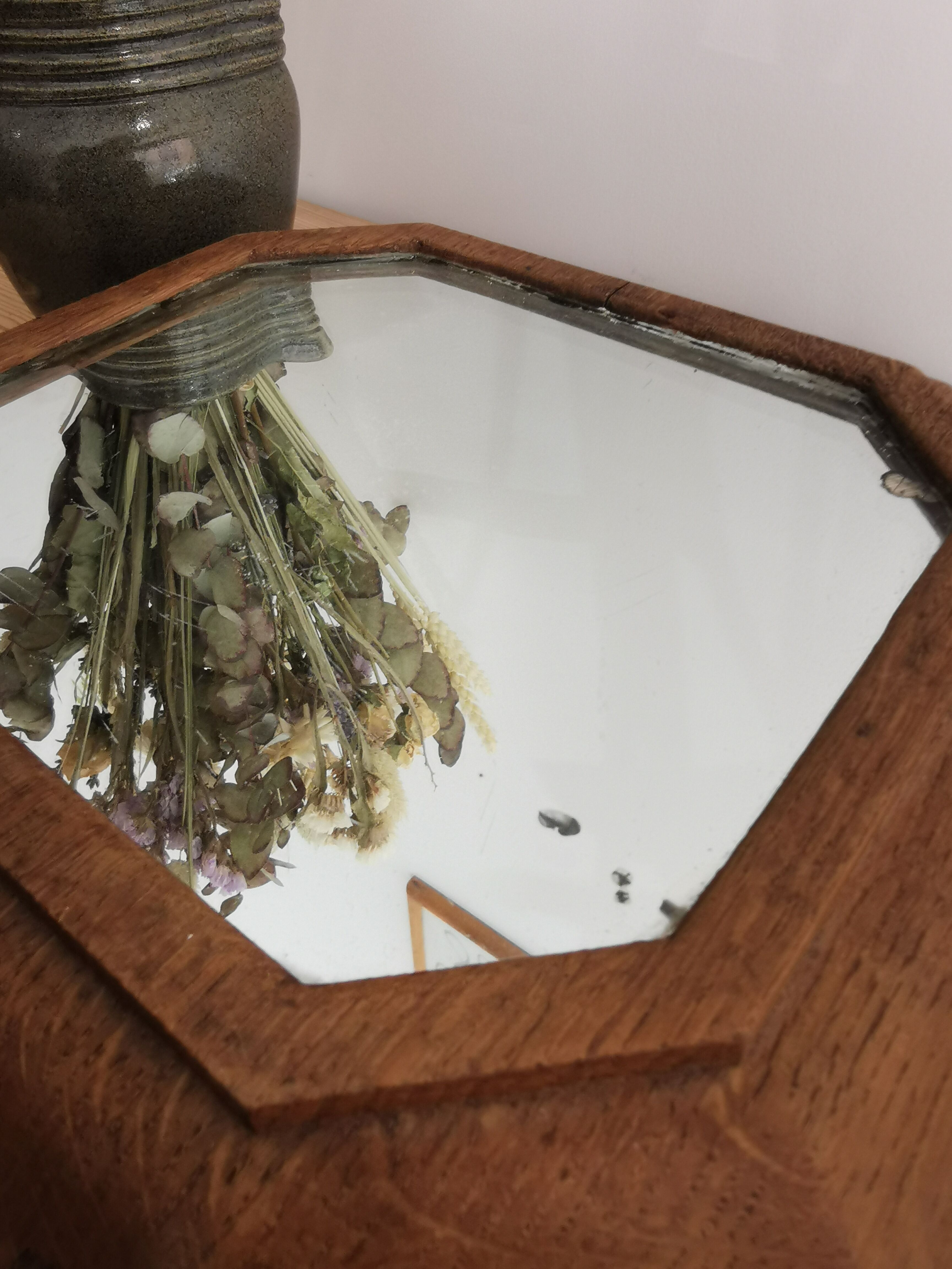 Mirror underside in solid wood art deco