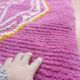 Tapis coureur en laine rose - tapis berbère tissé à la main du Maroc - 315 x 73 cm