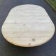Extendable round dining table with central leg, renovated in solid wood, 200cm