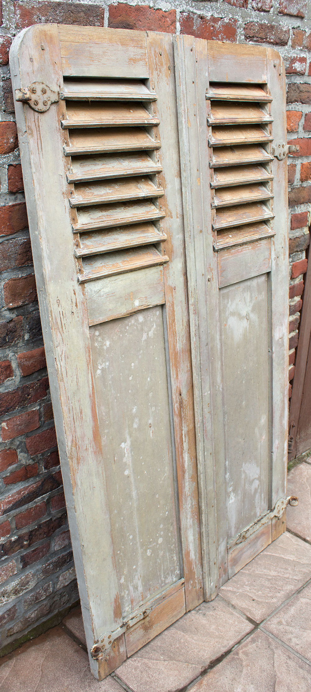 Old pair of wooden shutters 152 cm