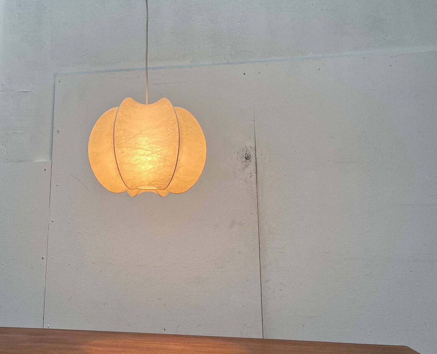 Modern mid-century Cocoon pendant lamp by Friedel Wauer for Goldkant Leuchten, Germany, 1960s.