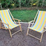 Pair of vintage Chilean deckchairs