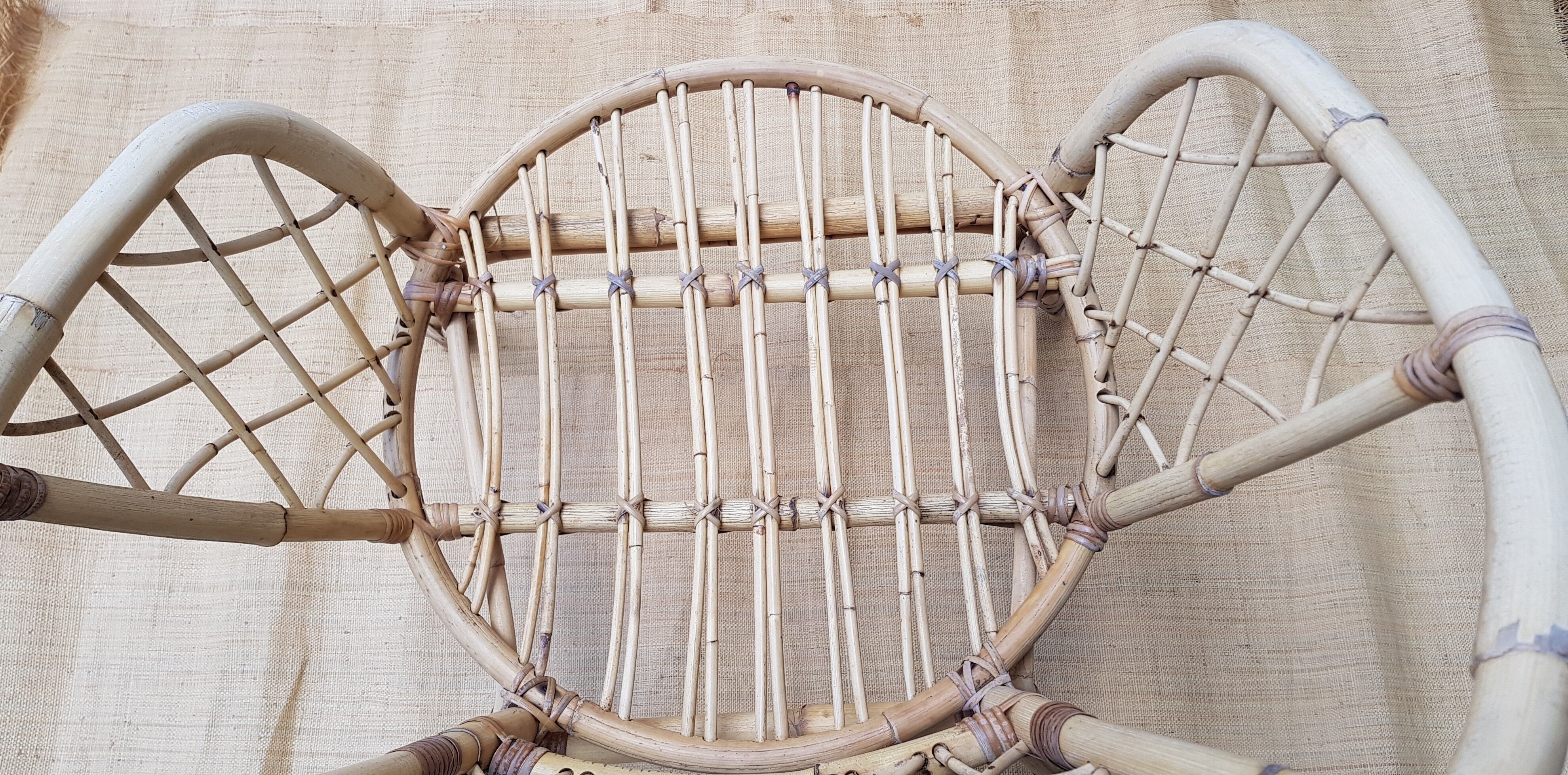 Chair in rotin living room or garden