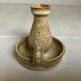 Speckled beige ceramic candle holder