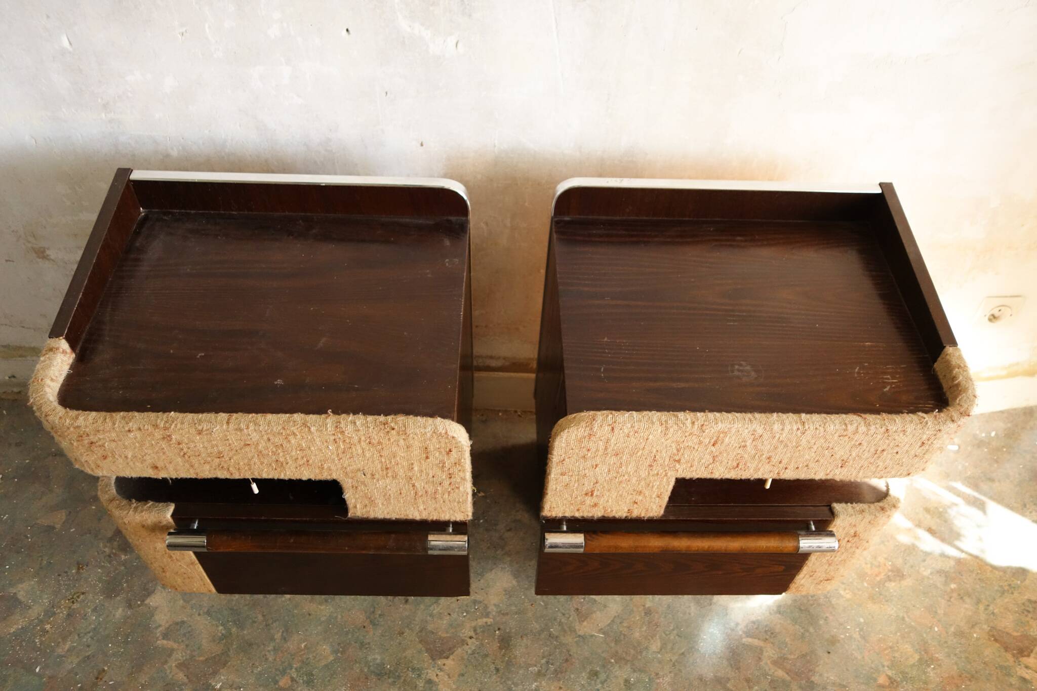 Pair of vintage mid-century bedside tables