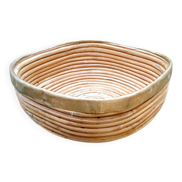 Large wicker and brass basket from the 1960s Italy Gabriella Crespi