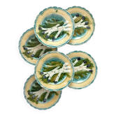 6 antique asparagus plates in Salins faience barbotine