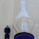 Elegant Two-Tone Carafe - Blown Glass White & Cobalt Blue - Murano Style
