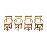 Vintage midcentury design bamboo dining chairs ‘Boucle’