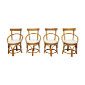 Chaises à manger en bambou 'Boucle'