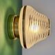 Vintage Art Deco globe wall/ceiling light in white, black, and gold glass.