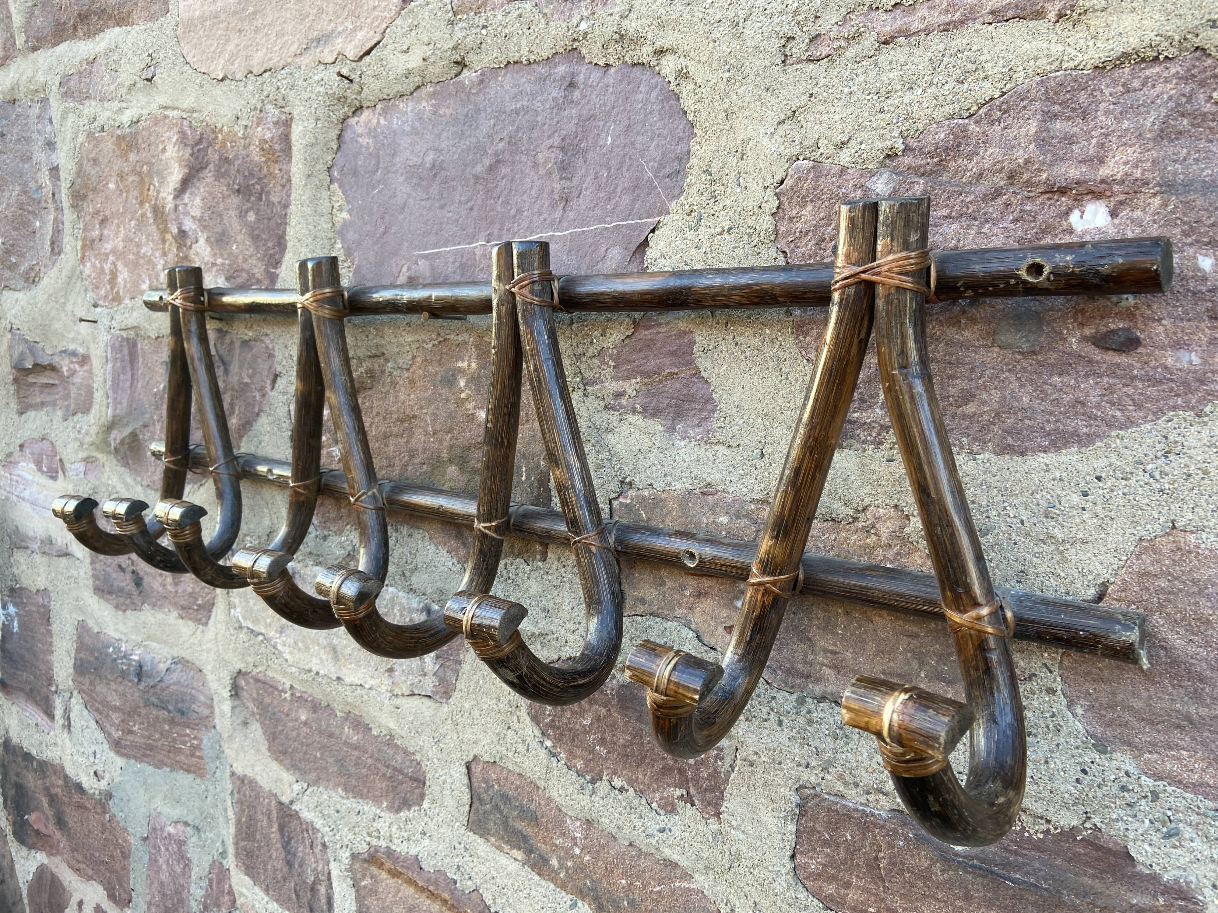 Coat rack bentwood hook style faux bamboo
