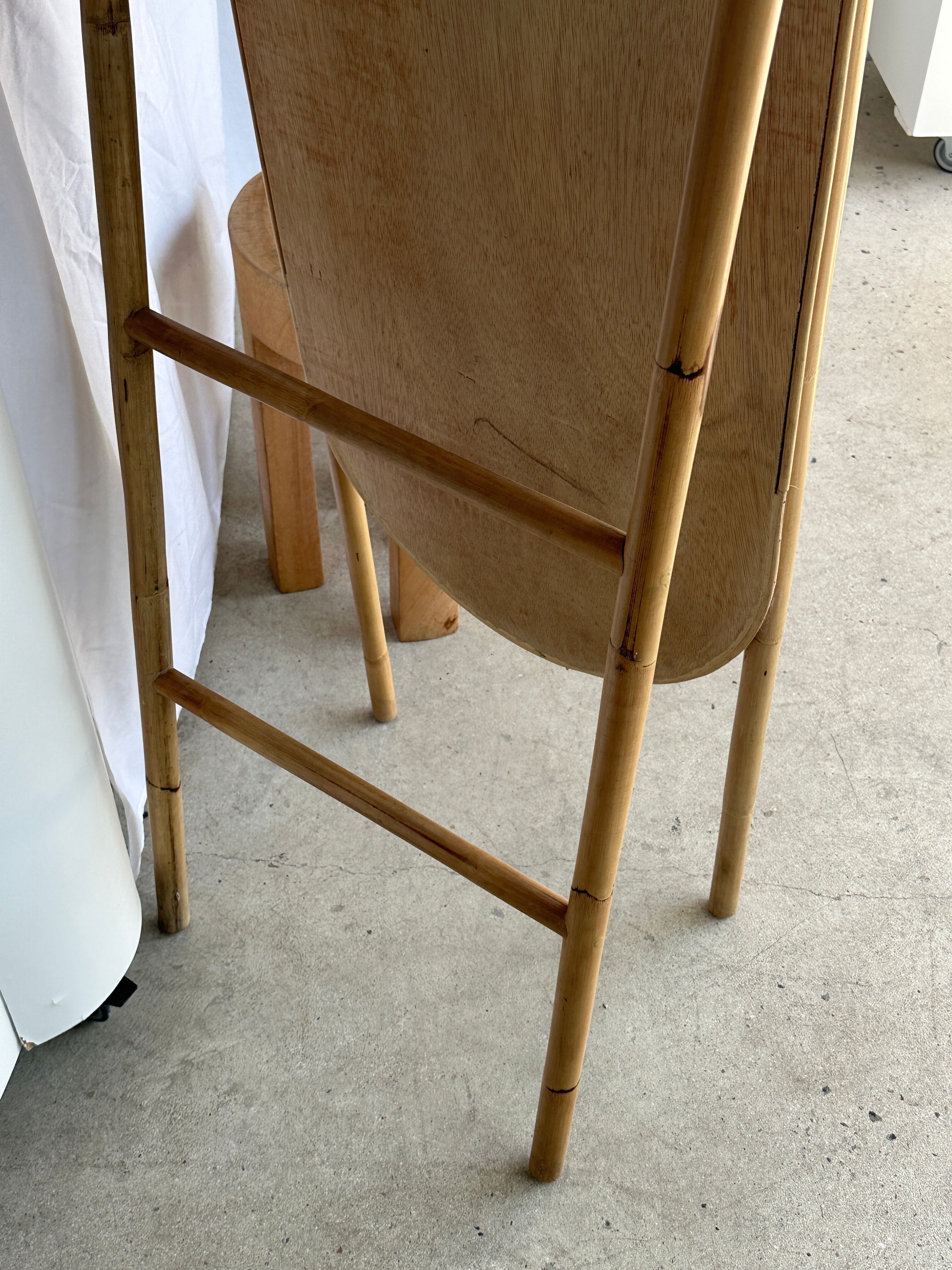 Floor mirror in bamboo and rattan H:1m80