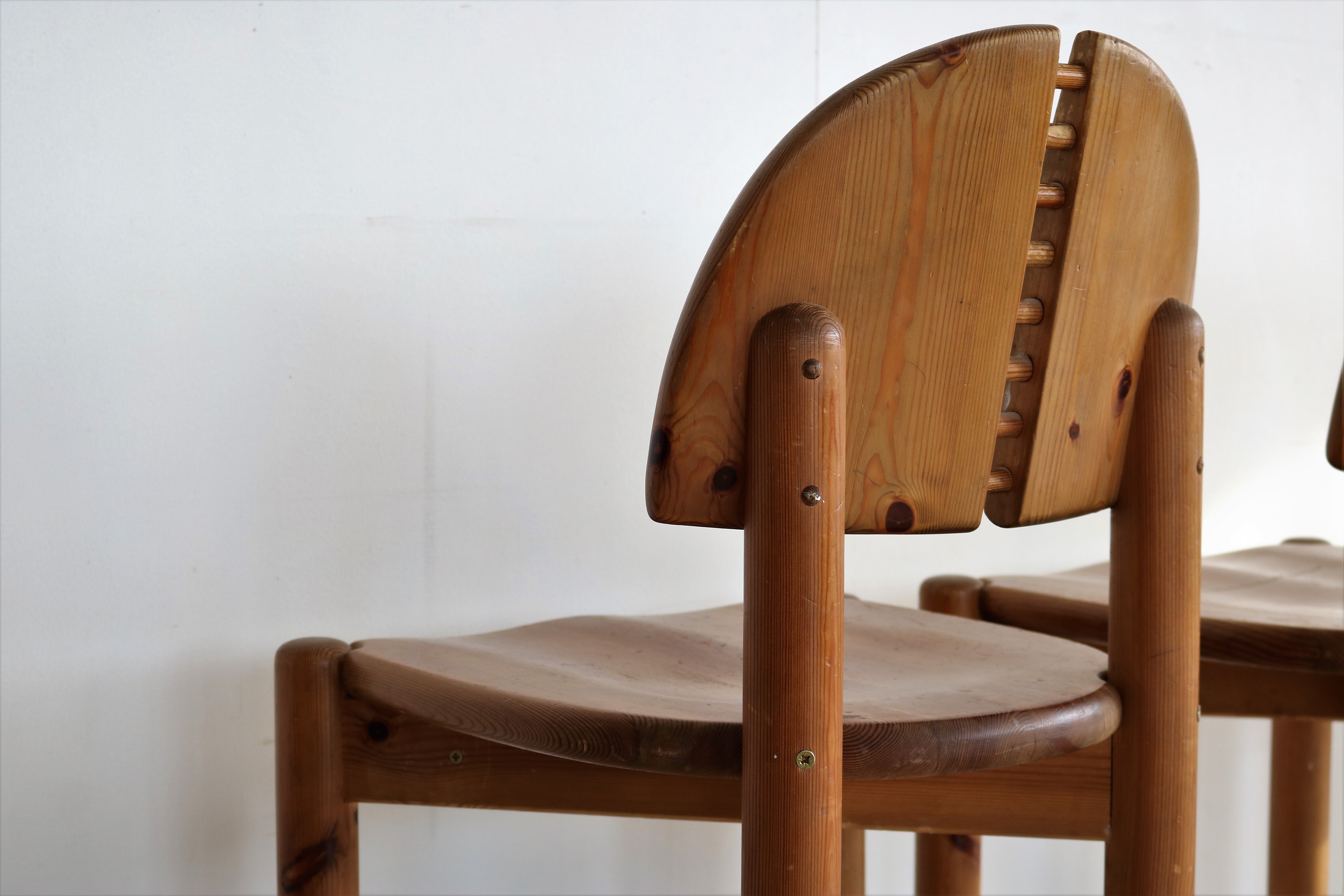 set of 5 dining chairs in style of Rainer Daumiller