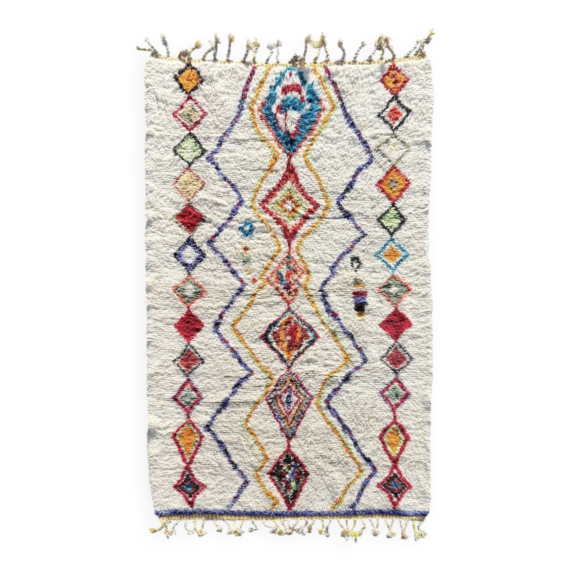 Tapis berbère marocain Azilal en laine naturelle