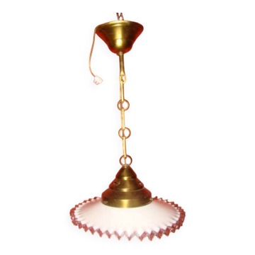suspension en opaline blanche époque début 20ème