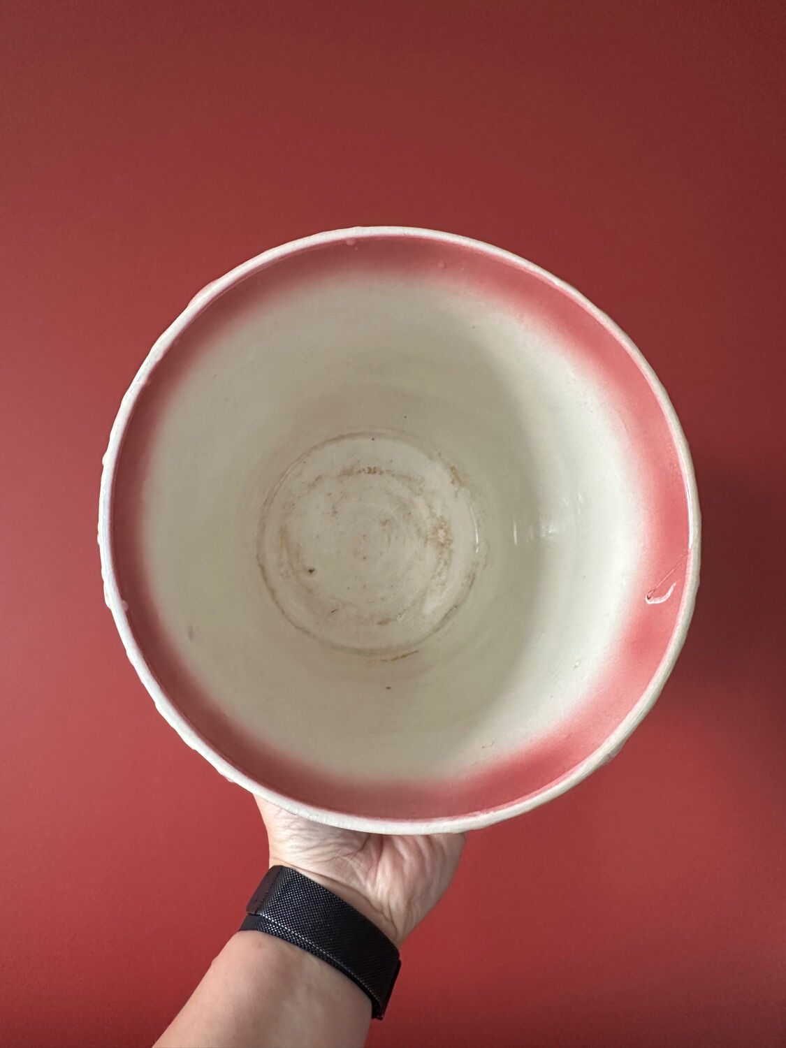 Ceramic floral cache pot