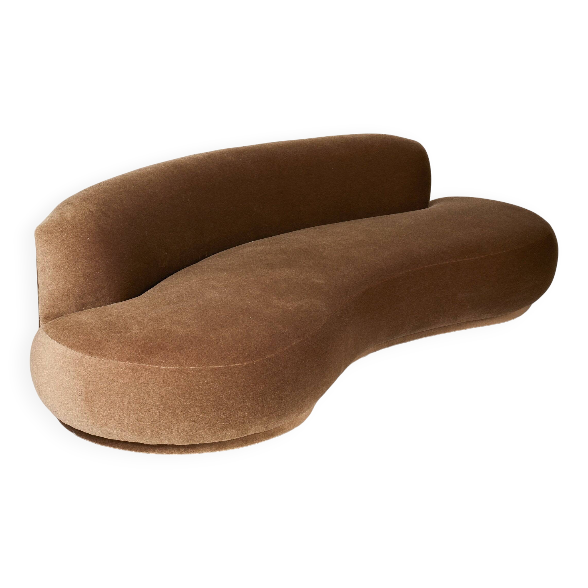 Half-moon mohair velvet sofa