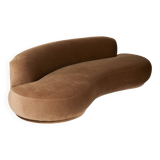 Half-moon mohair velvet sofa