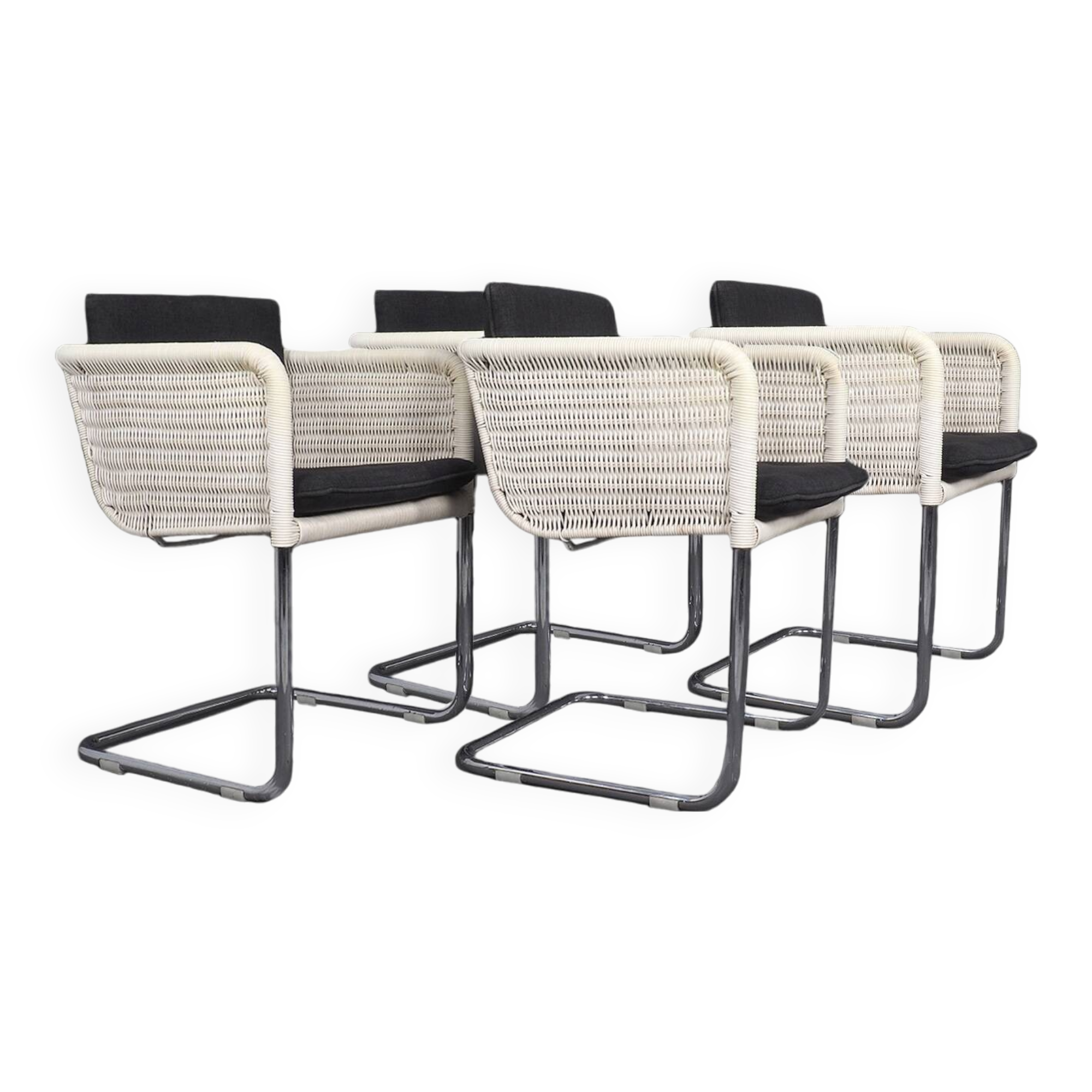 Chaises cantilever blanches Tecta D43, années 1980, lot de 4