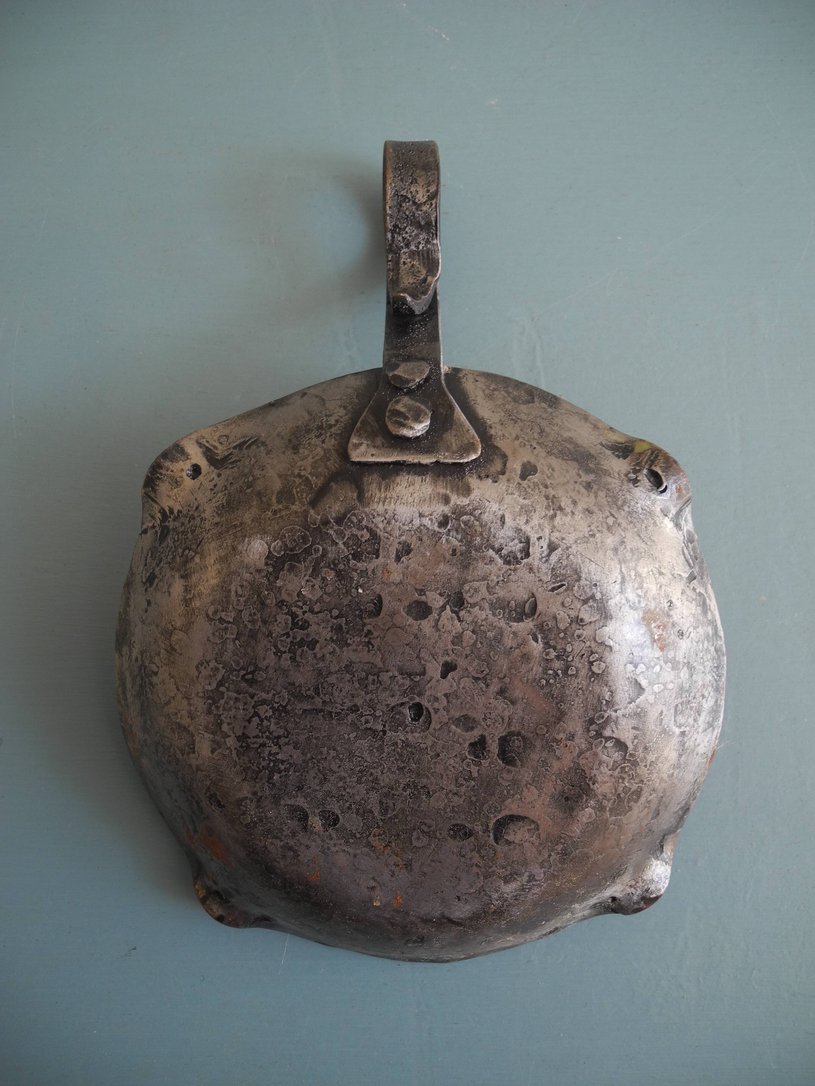 antique brutalist wrought iron ashtray, vintage decor
