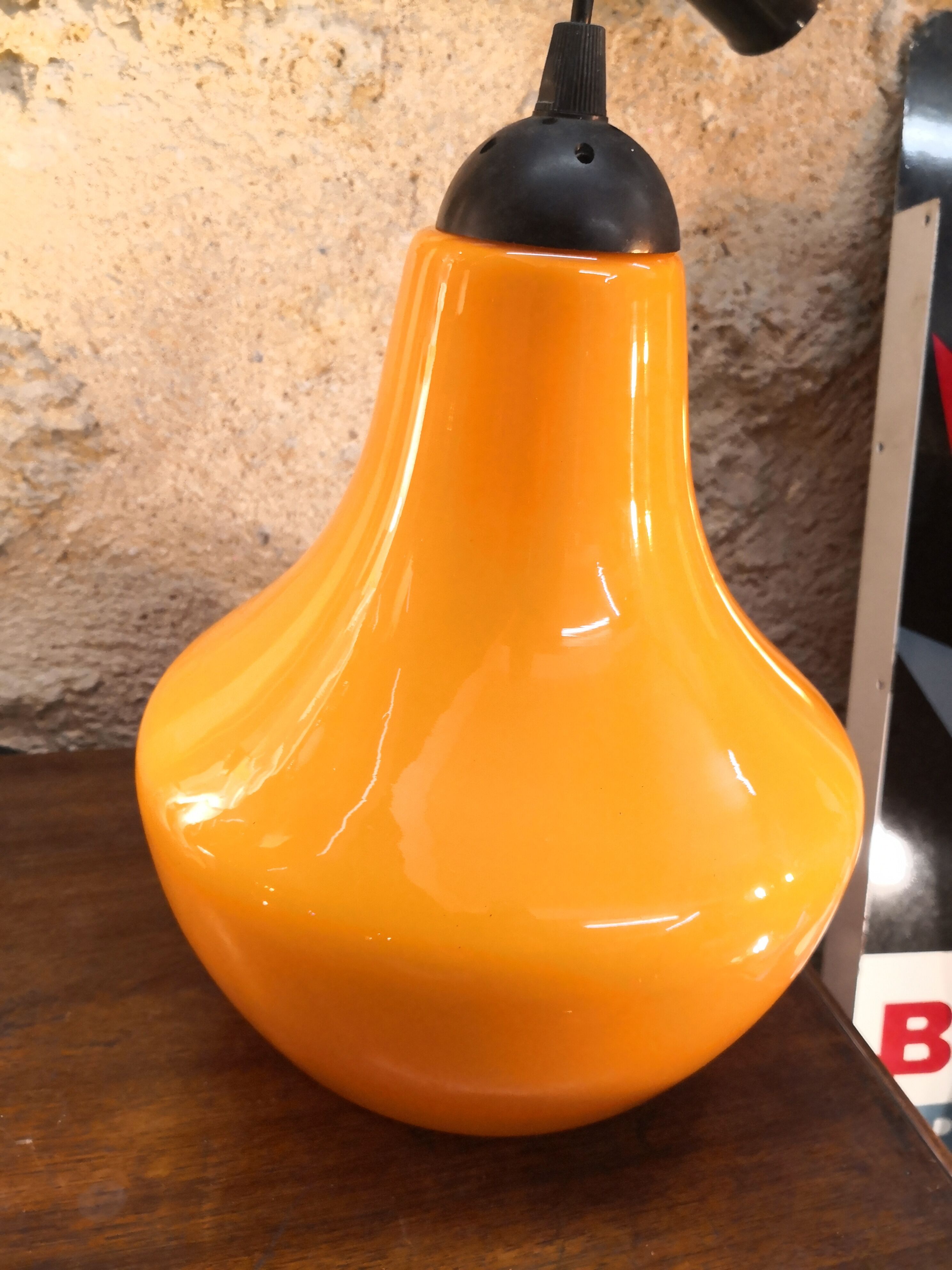 Vintage orange opaline chandelier