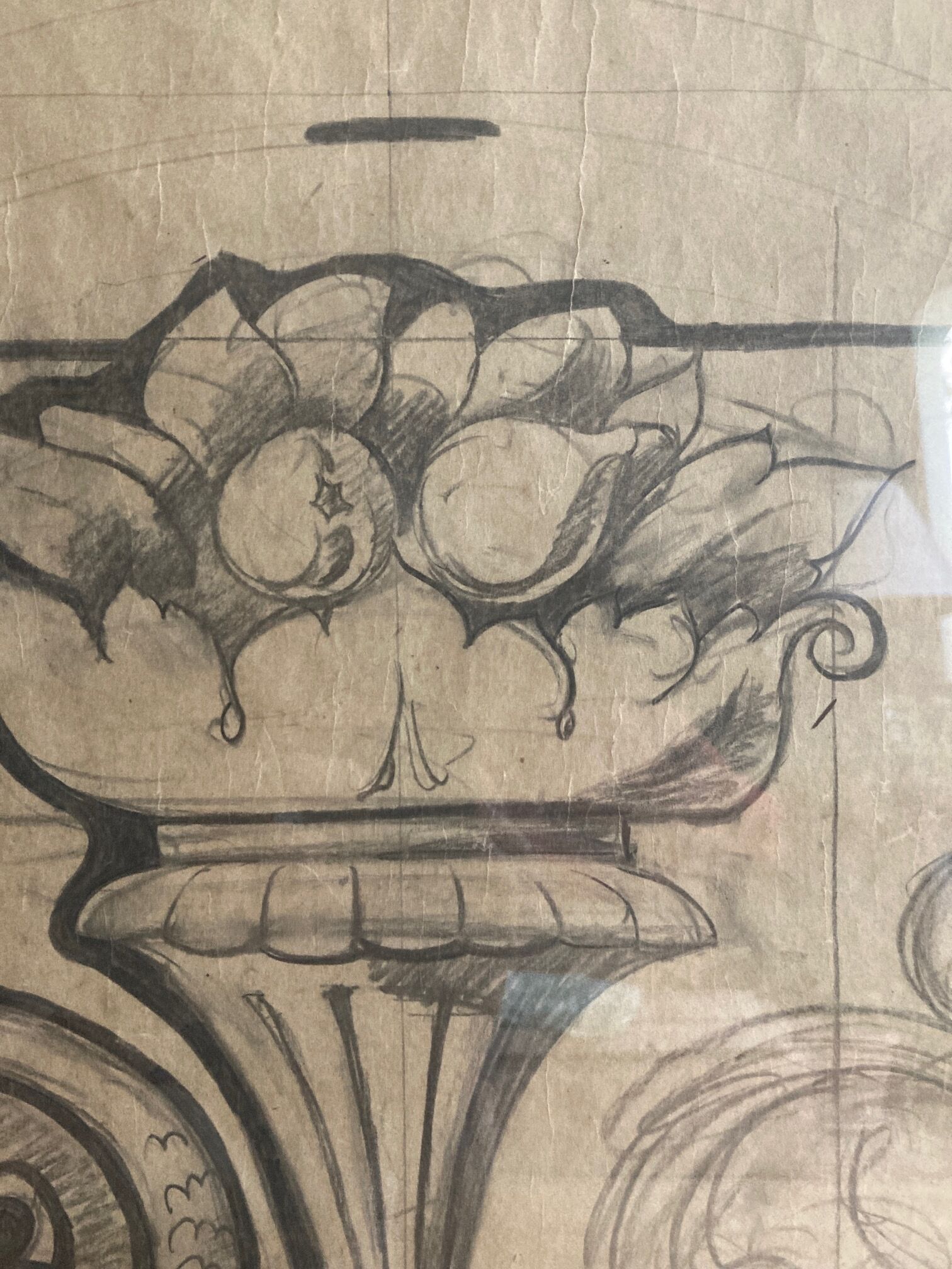 Drawing late 19th ironwork or stained glass project