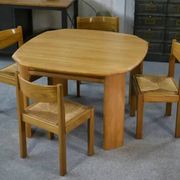 Solid elm table in the style of Maison Regain, 1970s